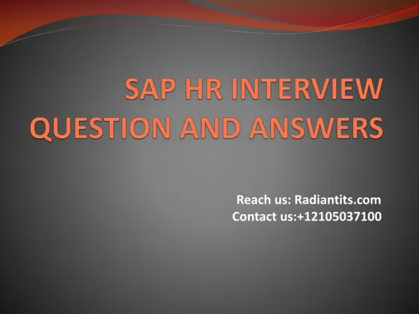 SAP HR Interview question and answers