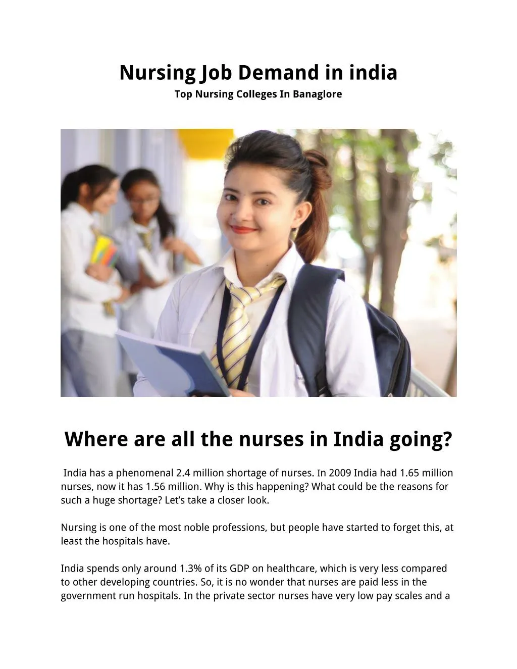 nursing job demand in india top nursing colleges