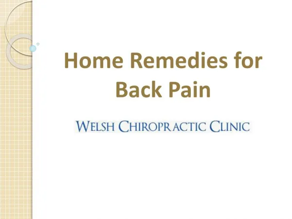 Home Remedies for Back Pain