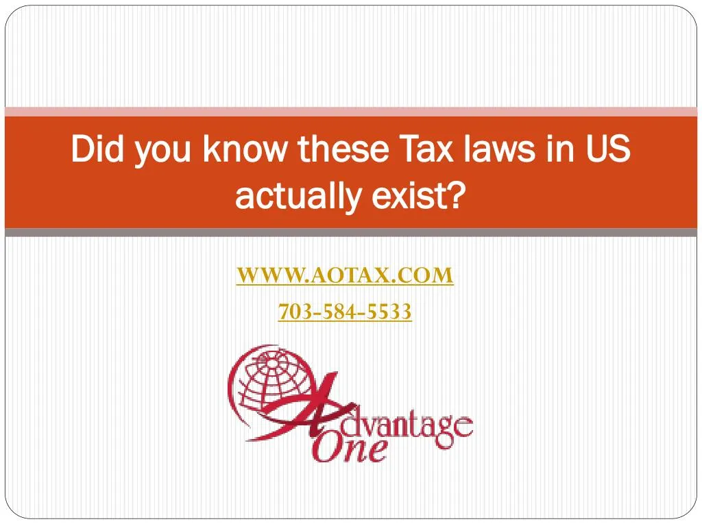 did you know these tax laws in us actually exist