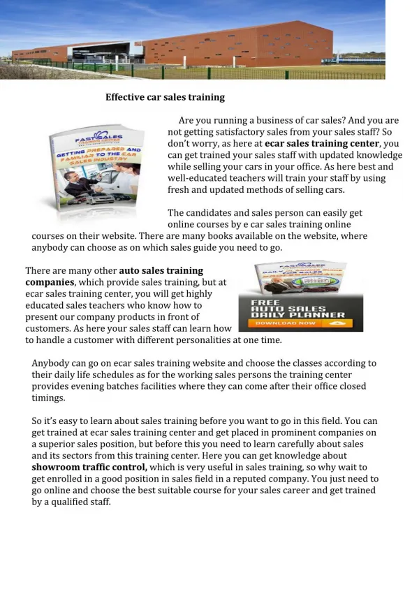 Auto Sales Training Books