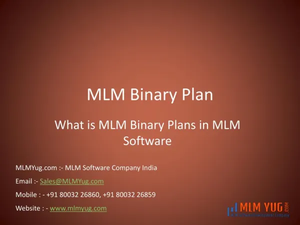 MLM Binary Plan