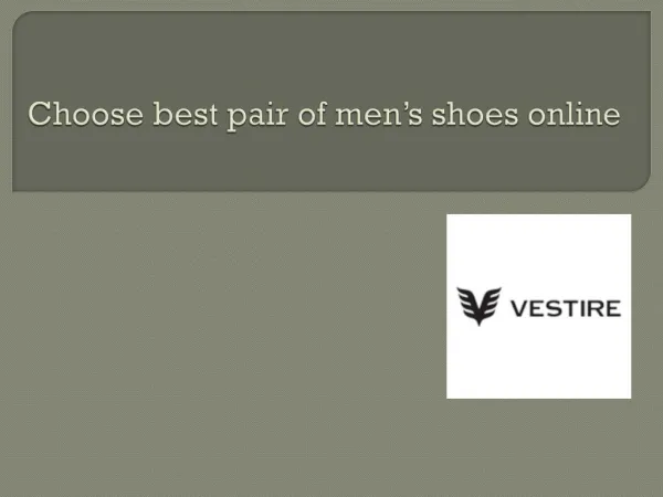 Choose Best Pair of Men's shoes online