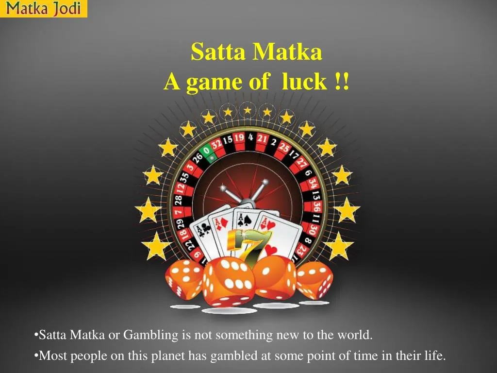 satta matka a game of luck