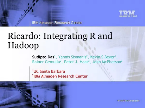 Ricardo: Integrating R and Hadoop