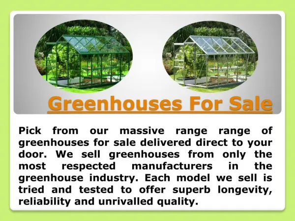 Greenhouse Sale Offers