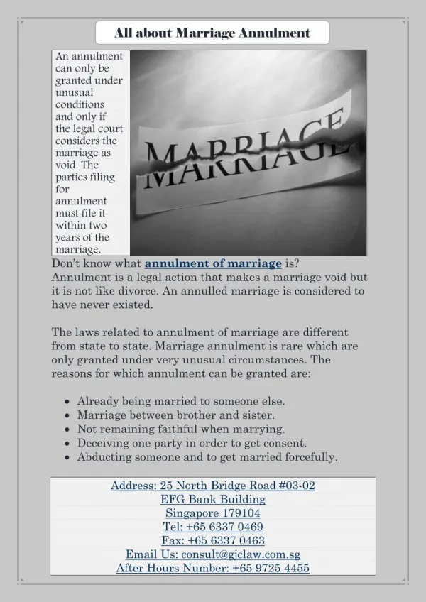 All about Marriage Annulment