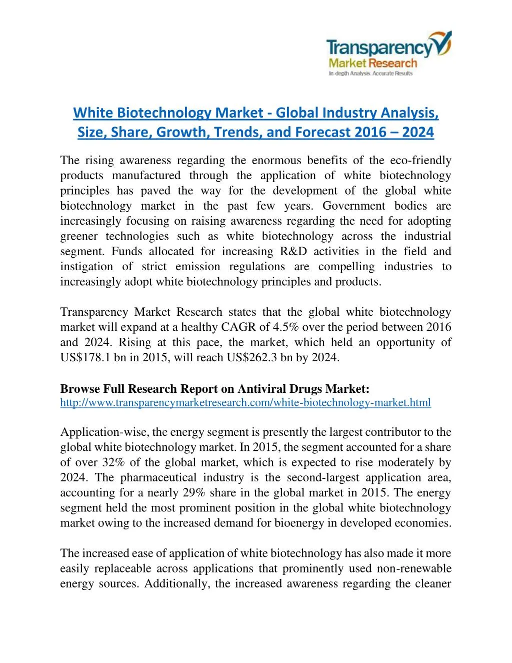 white biotechnology market global industry