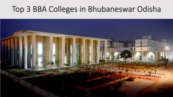 Top 3 BBA Colleges in Bhubaneswar Odisha