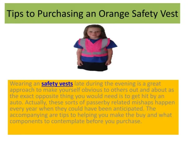 Tips to Purchasing an Orange Safety Vest