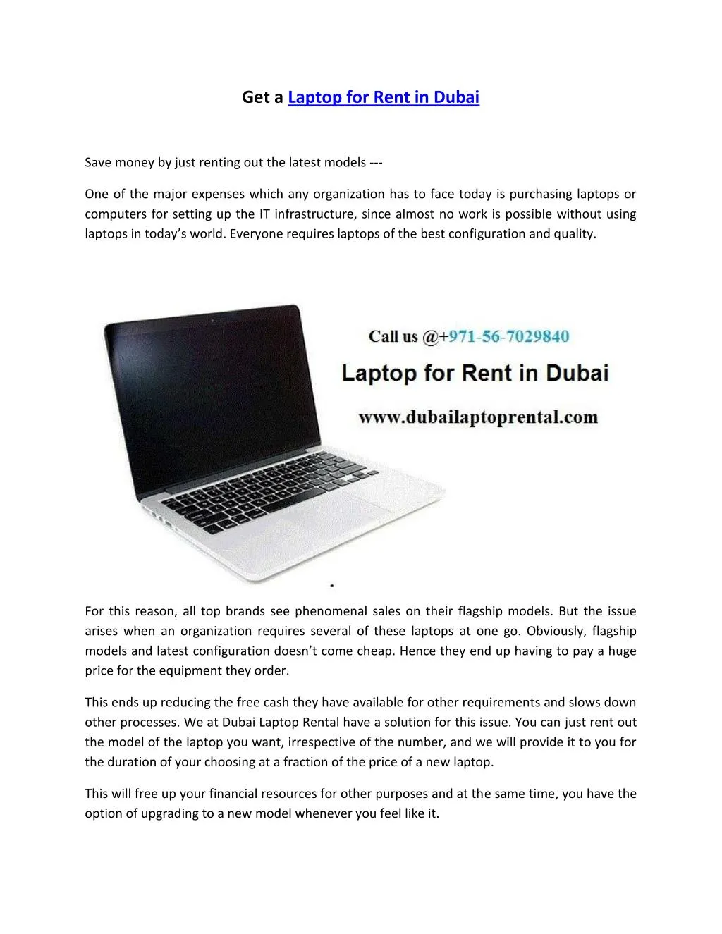 get a laptop for rent in dubai