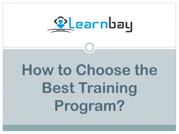 How to Choose the Best Training Program?