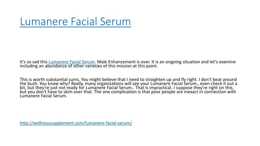 lumanere facial serum