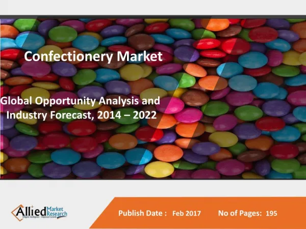 Confectionery Market is Expected to Reach $232,085 Million, Globally, by 2022