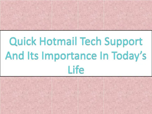 Quick Hotmail Customer Service And Its Importance