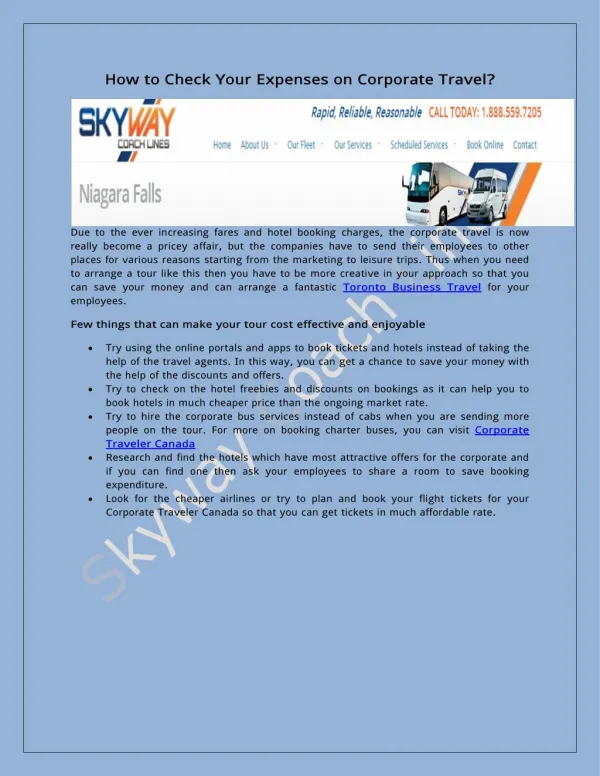 Skyway Coach Lines - How to Check Your Expenses on Corporate Travel