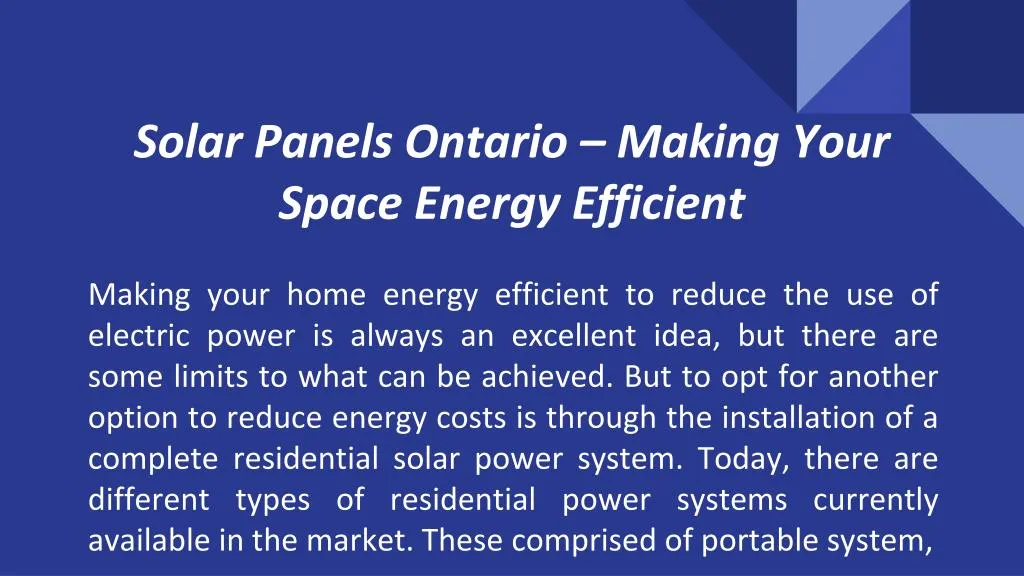 solar panels ontario making your space energy efficient