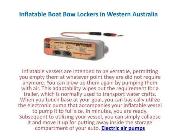 Inflatable Boat Bow Lockers in Western Australia