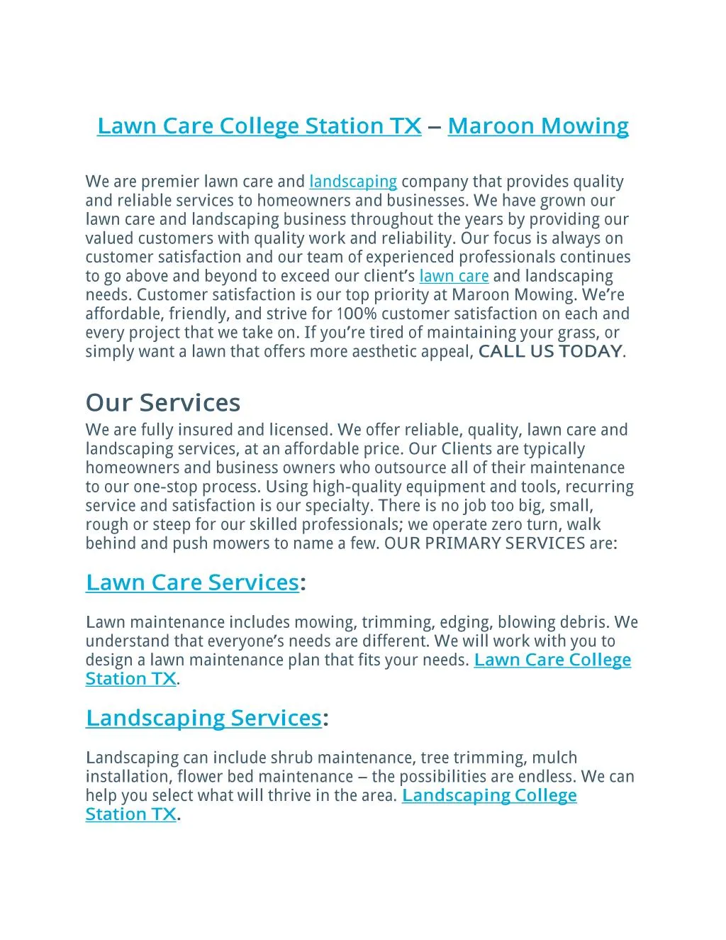 lawn care college station tx maroon mowing
