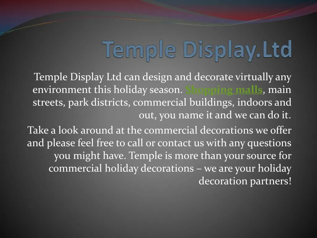 temple display ltd