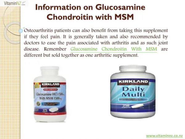 Information on Glucosamine Chondroitin with MSM