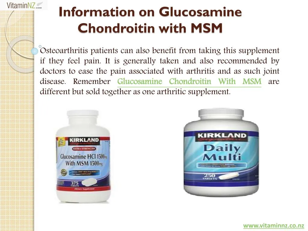 information on glucosamine chondroitin with msm