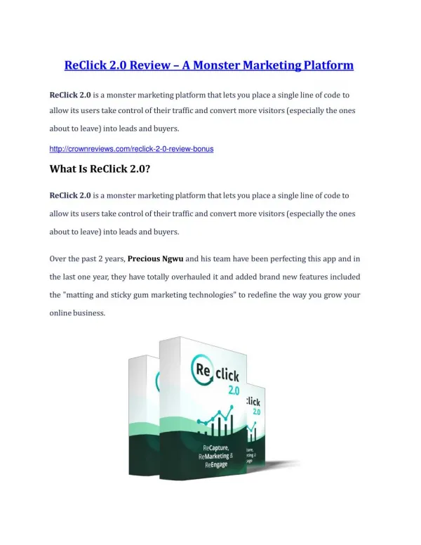 ReClick 2.0 review - (FREE) Jaw-drop bonuses