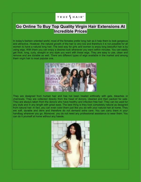 Go Online To Buy Top Quality Virgin Hair Extensions At Incredible Prices