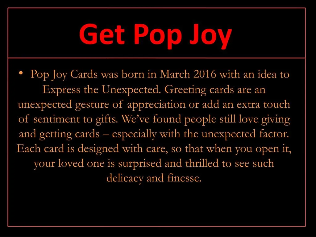 get pop joy