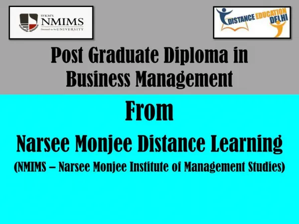 (NMIMS) Narsee monjee distance learning Post graduate diploma in business management