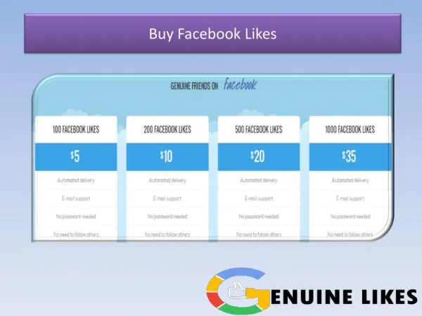 Buy Genuine Facebook Likes