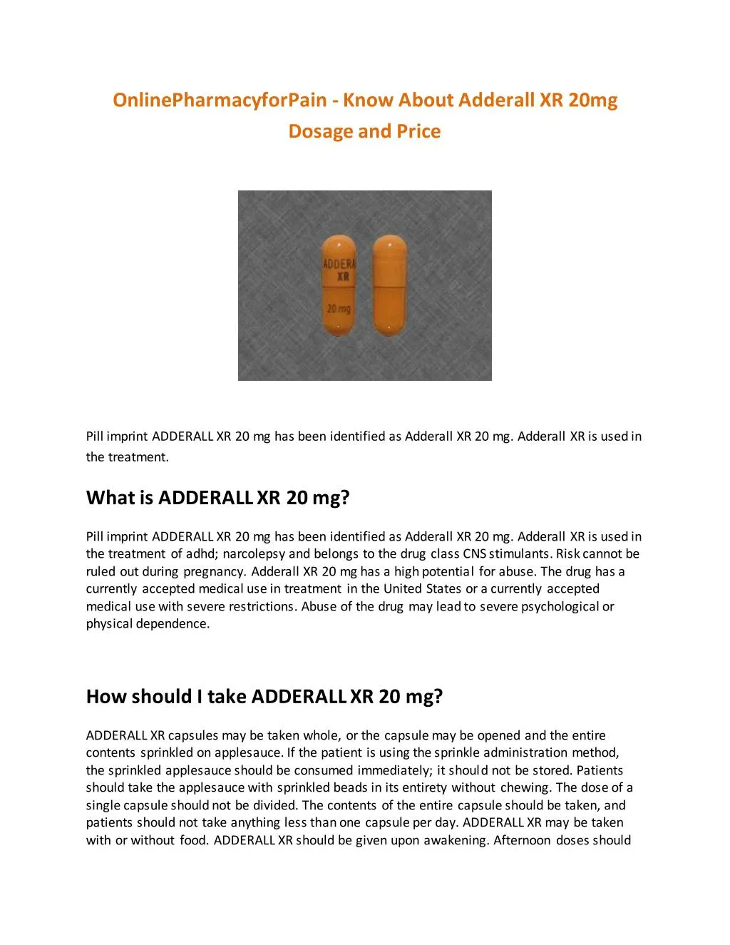 onlinepharmacyforpain know about adderall xr 20mg