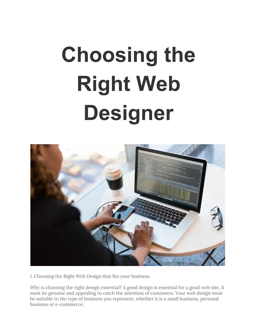 choosing the right web designer