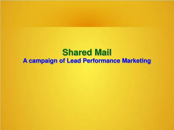 Shared Mail-A campaign of Lead Performance Marketing