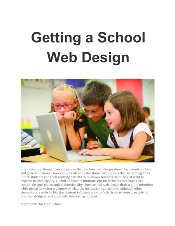 Getting a School Web Design