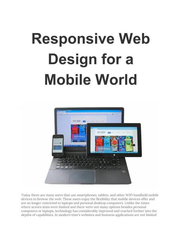 Responsive Web Design for a Mobile World