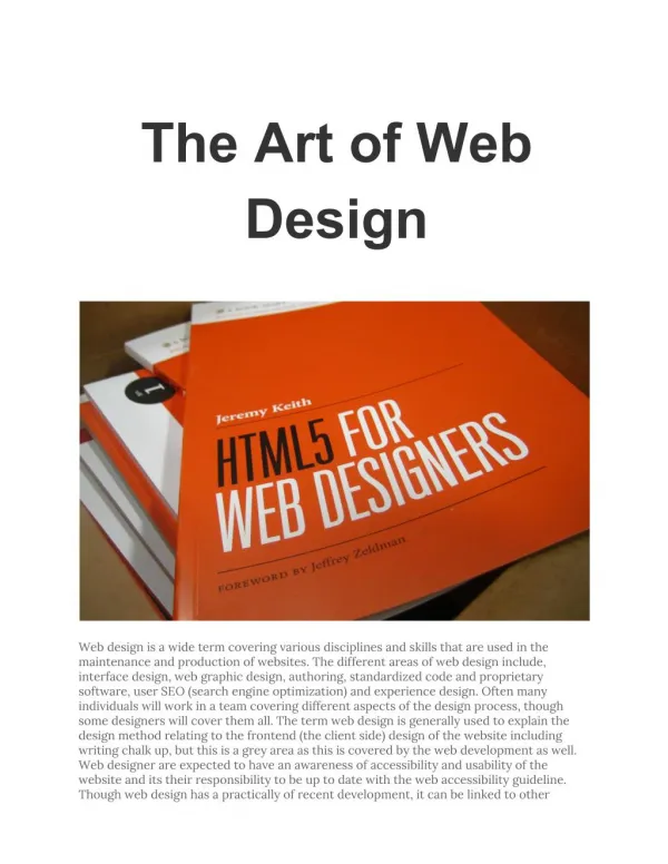 The Art of Web Design
