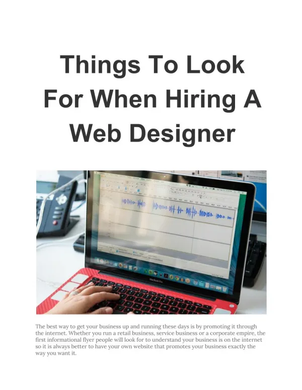 Things To Look For When Hiring A Web Designer