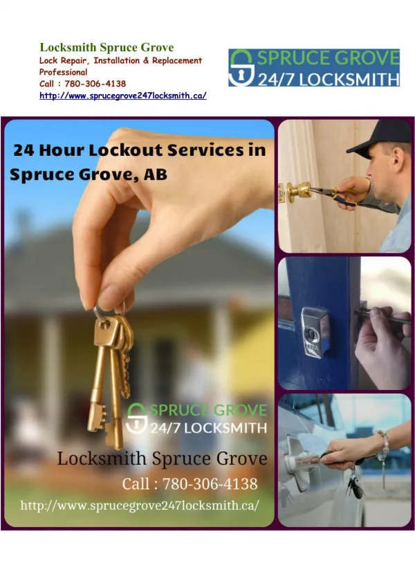 Locksmith Spruce Grove Lock Emergency Repair Services