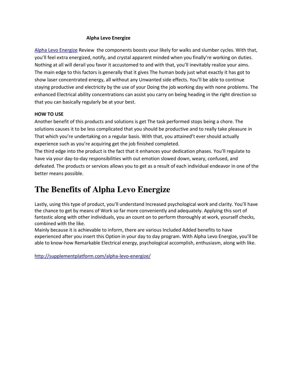 alpha levo energize