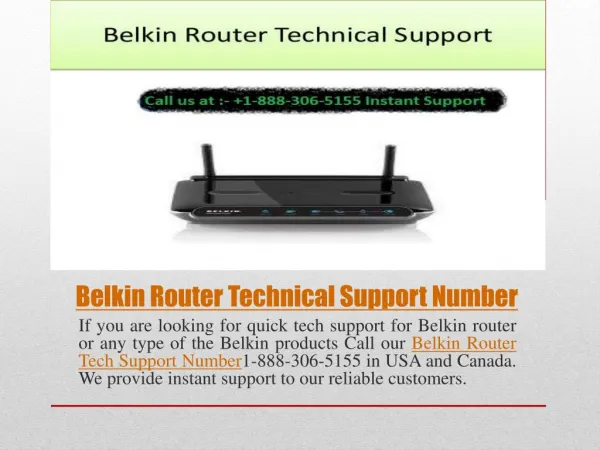 Belkin Router technical support service