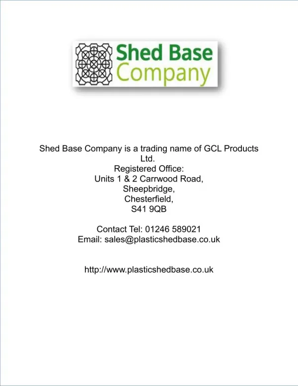 12ft x 8ft Plastic Shed Base Customer Review