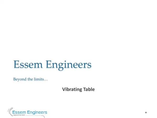 Buy best Vibrating Table from Essem Engineers
