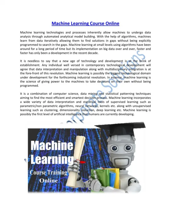 Enhance your Knowledge on Machine Learning