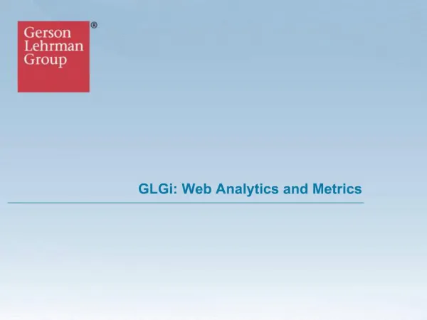 GLGi: Web Analytics and Metrics