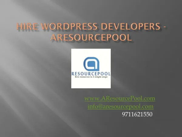 Hire Wordpress Developers – AResourcepool