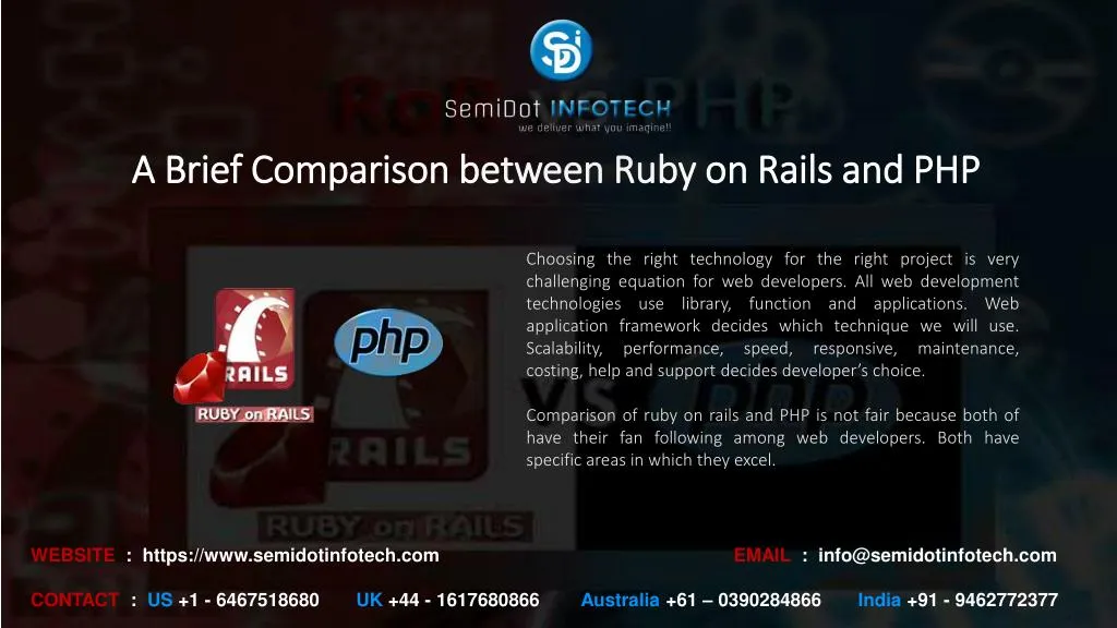 a brief comparison between ruby a brief