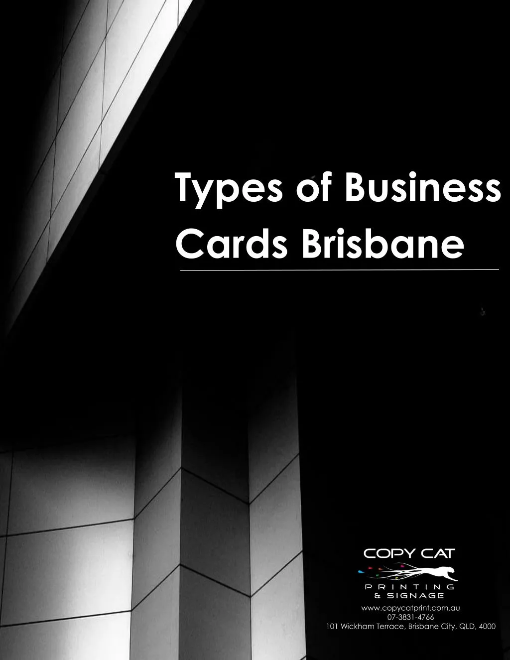 types of business cards brisbane