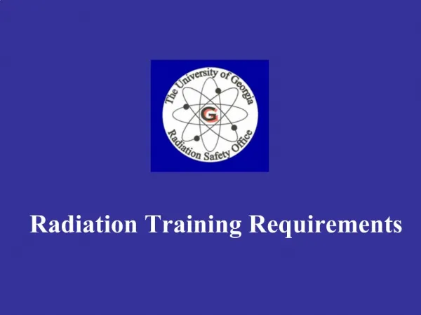 Radiation Training Requirements