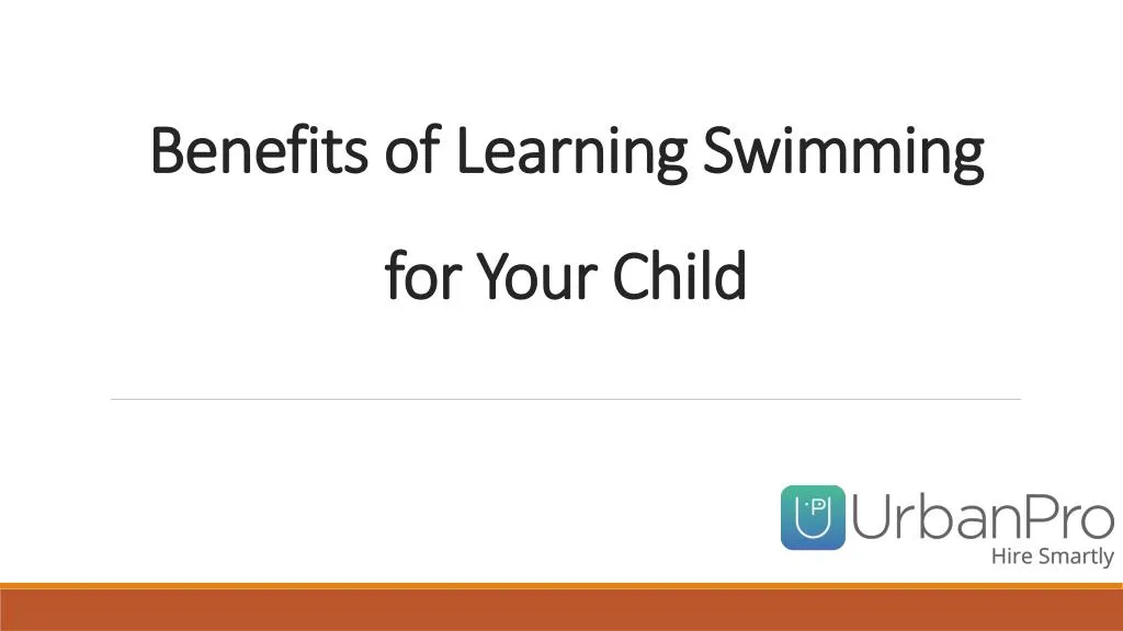 benefits of learning swimming for your child